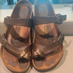 Birkenstock Brown Leather Sandals womens